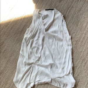 Zara silk white sleeveless top